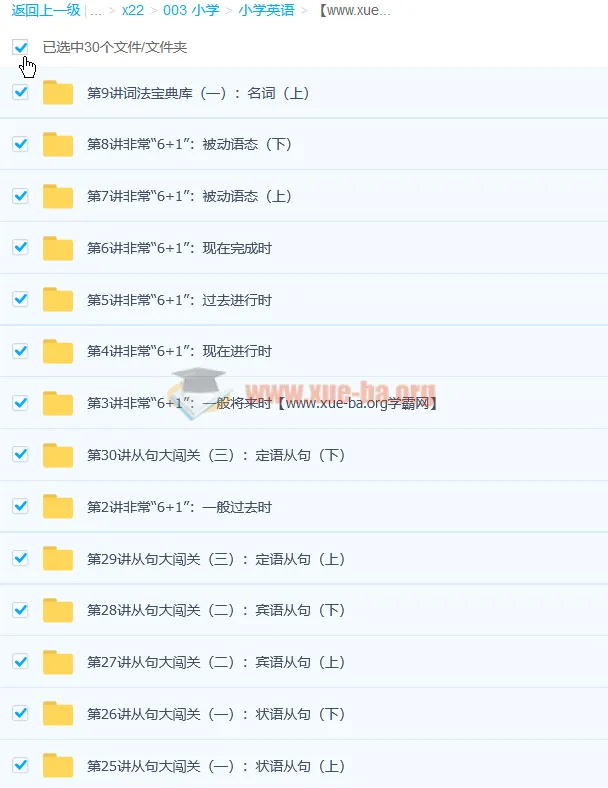 赵紫涵小学语法大全30讲（小高年级必学）带讲义