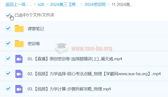 蔺天威2024高三高考物理密训班