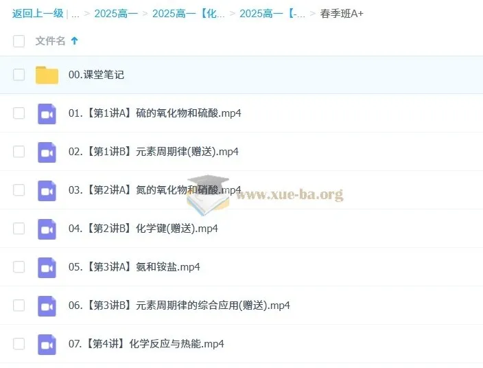 2025高中高一化学康冲全年课程