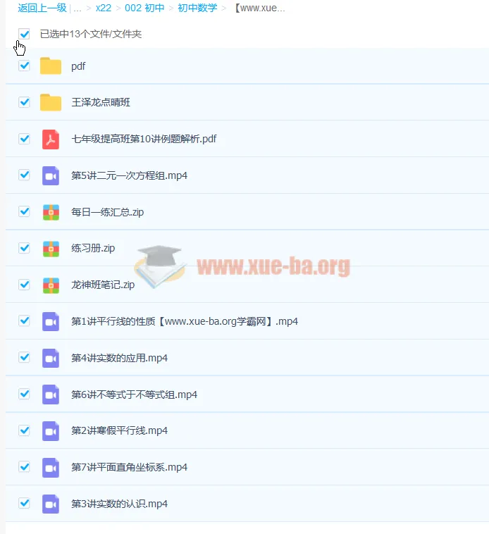 王泽龙初一寒假数学系统班课程