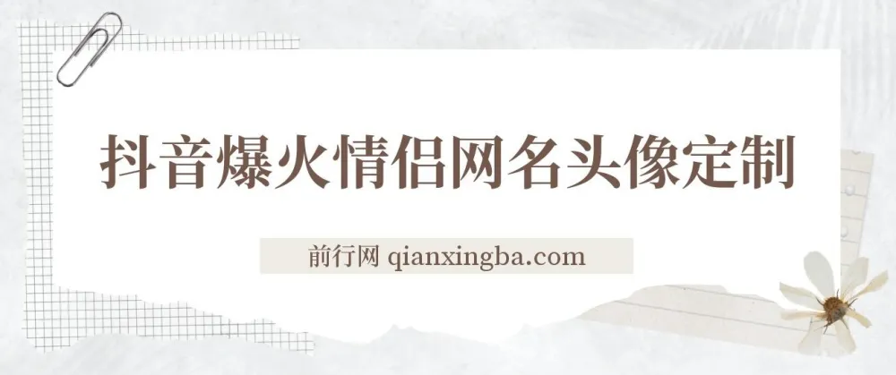 抖音爆火情侣网名头像定制项目，简单易操作，轻松盈利