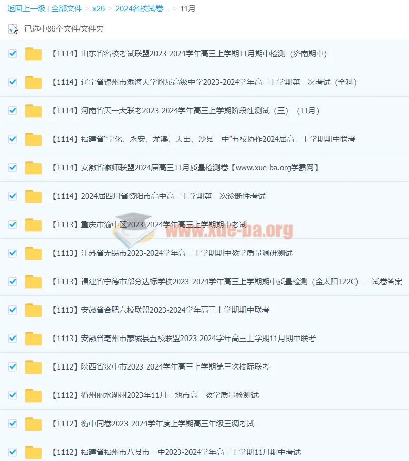 2024届高三11月名校试卷合集