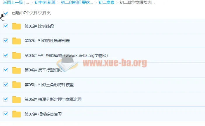 初二数学寒假培训班（创新在线） - 林儒强