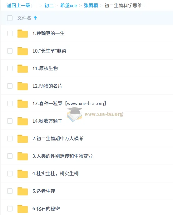 张雨桐初二生物科学思维培训班（秋下全国版A+专属）