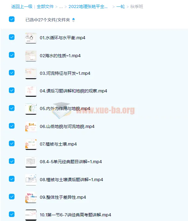 2022高考地理张艳平一轮暑秋联报及二轮寒春百日冲刺课程