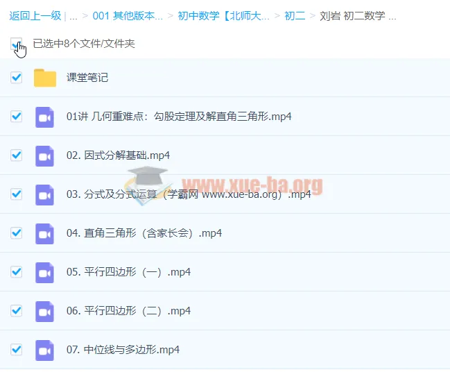 刘岩初二数学2021年寒假北师大尖端班课程
