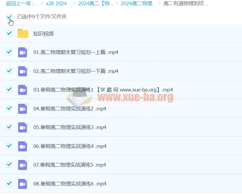 高二物理刘纹岩寒假班课程