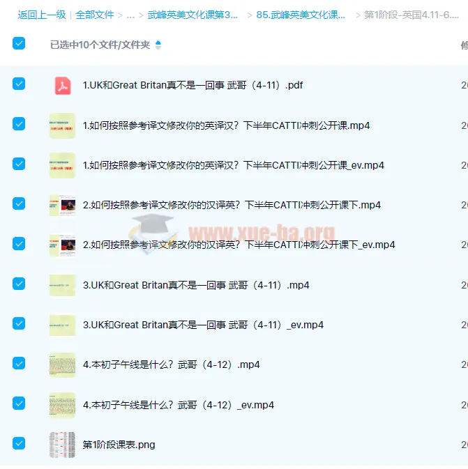 武峰英美文化课第3季2022年第1阶段：英国文化专题