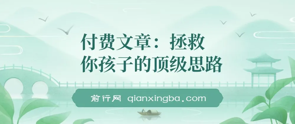 付费文章：拯救孩子的顶级思路，聊透学业、事业与未来