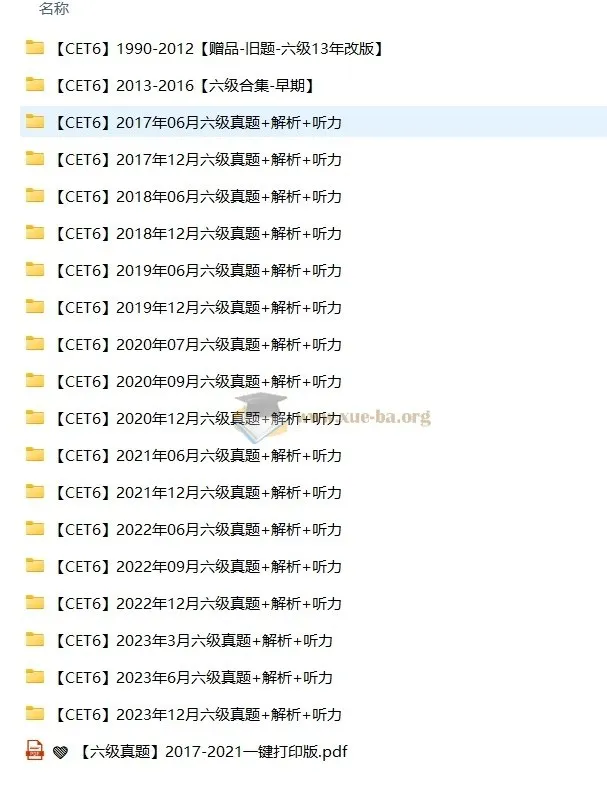 1989 - 2023 年大学英语四六级真题合集