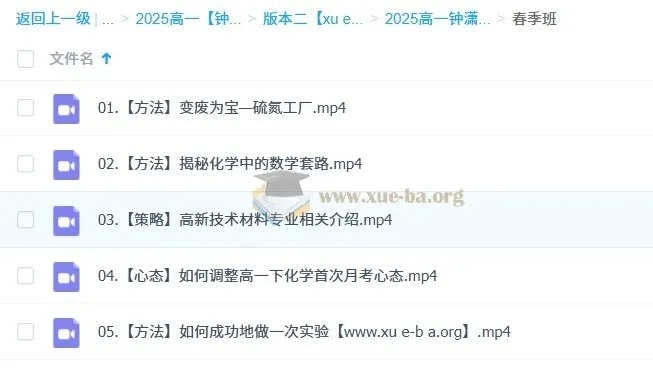 2025年高一化学钟啸全年课程（一二轮 暑假秋季寒假春季）