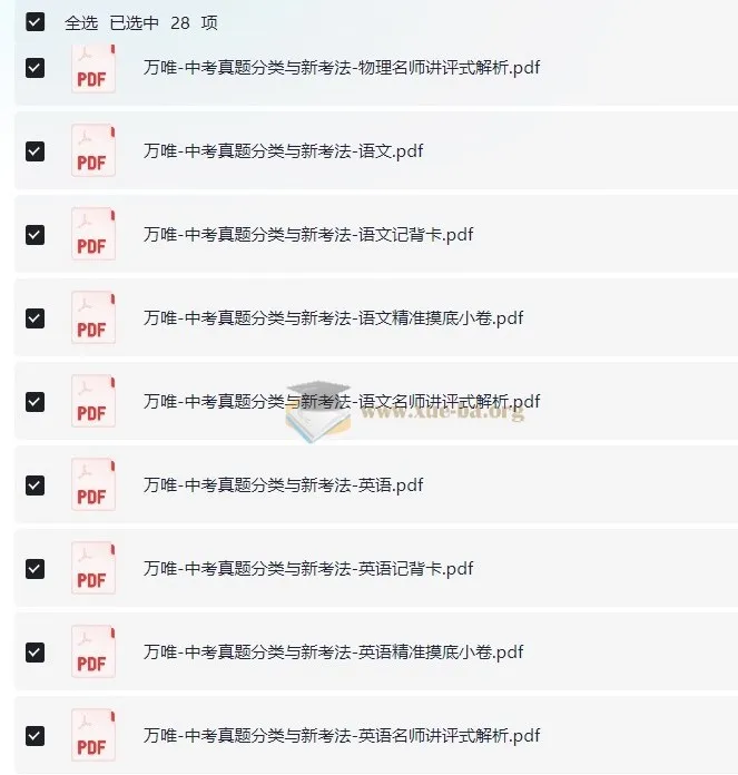 2025版万唯中考真题分类与新考法(语数英物化历道)