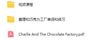英语学习故事：《查理与巧克力工厂》视频课程、单词练习及PDF扫描版资源