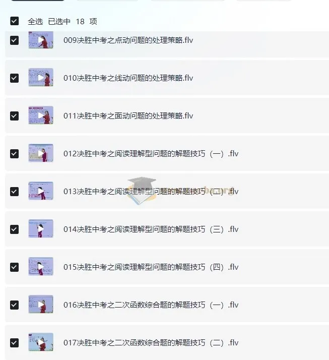 全品学堂中考数学一轮二轮三轮复习课程