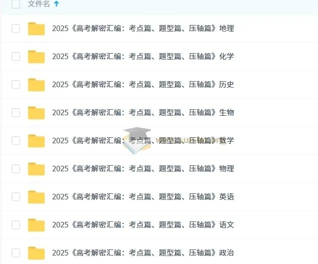 2025版《高考解密汇编：考点篇、题型篇、压轴篇》（全科）