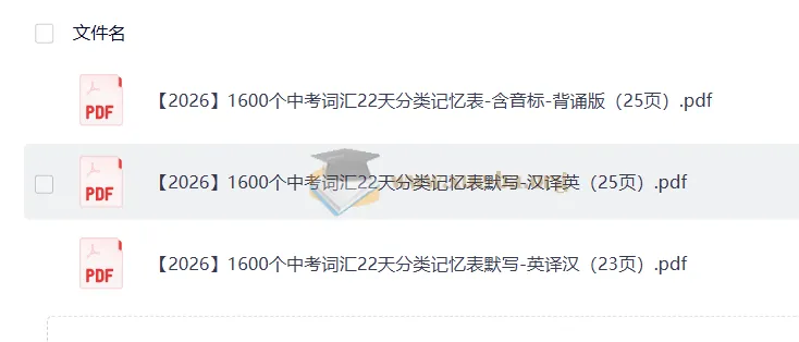 22天背完1600个中考高频词汇