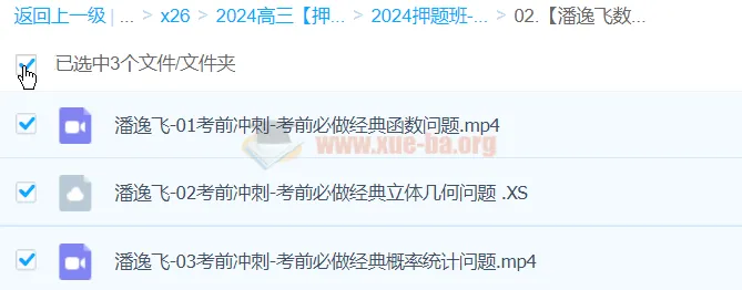 潘逸飞2024高三高考数学押题冲刺护航班