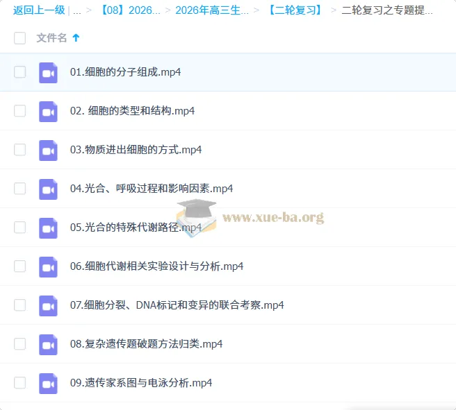 2026高三高考生物 金晶二轮复习课程