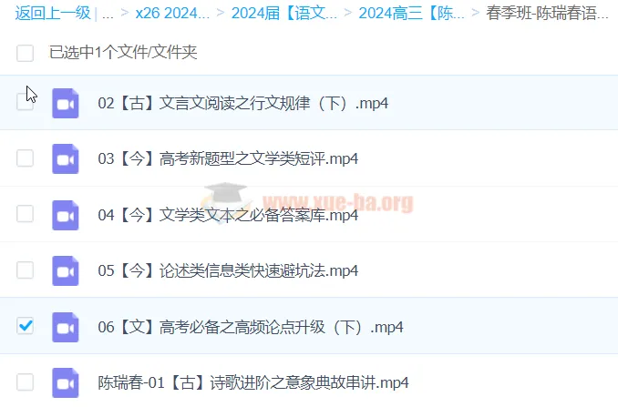 2024高三高考语文陈瑞春春季班课程