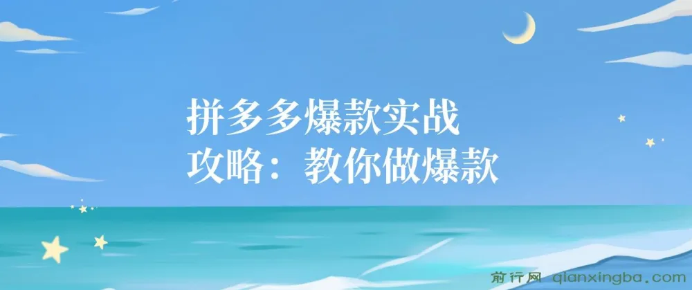 拼多多爆款实战攻略：教你打造拼多多爆款