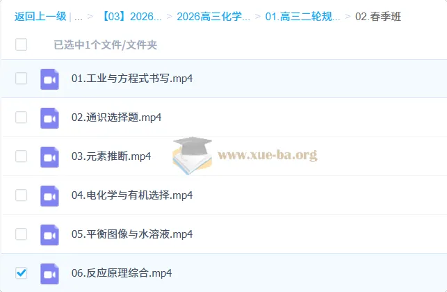 2026高三高考化学二轮知识视频规划服务(冷士强)