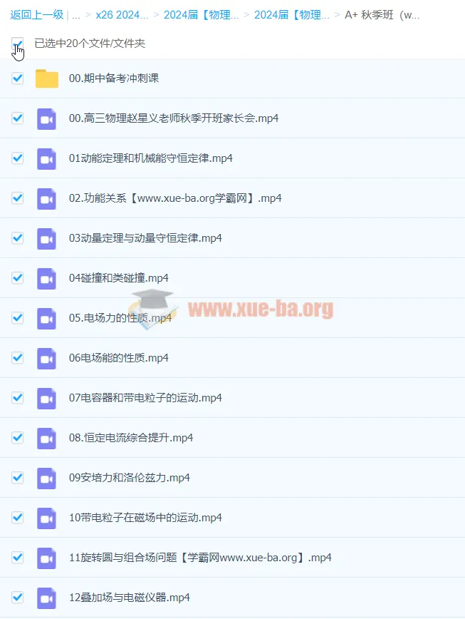 高三高考赵星义物理A+秋季班