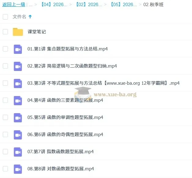 祖少磊高一数学一轮提升秋季班课程
