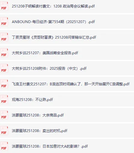 12月8日全网付费文章：大佬文集圈、学习先锋与精选研报合集