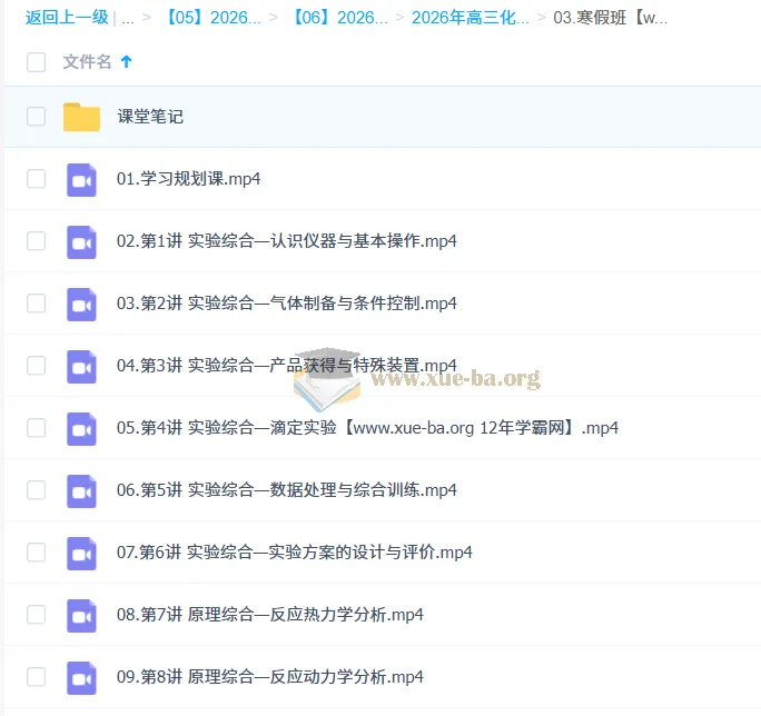 李伟2026高三高考化学提升寒假班