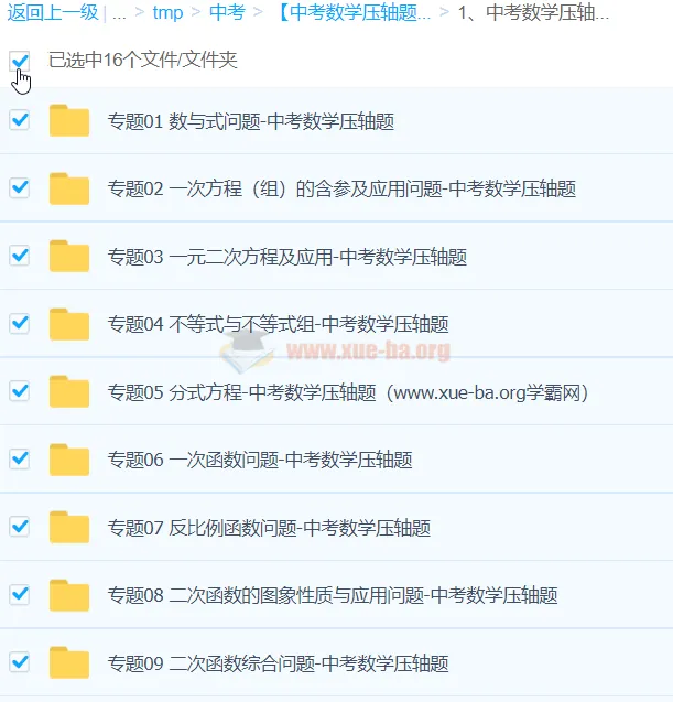 中考数学压轴题专题训练资料