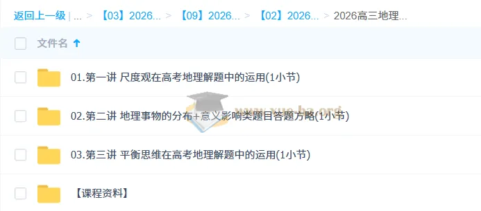 张艳平2026年高三高考地理二轮课程
