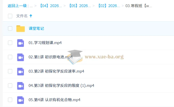 王瑾高一化学2025 - 2026年寒假班课程