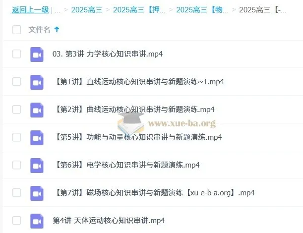于冲2025高三高考物理押题课
