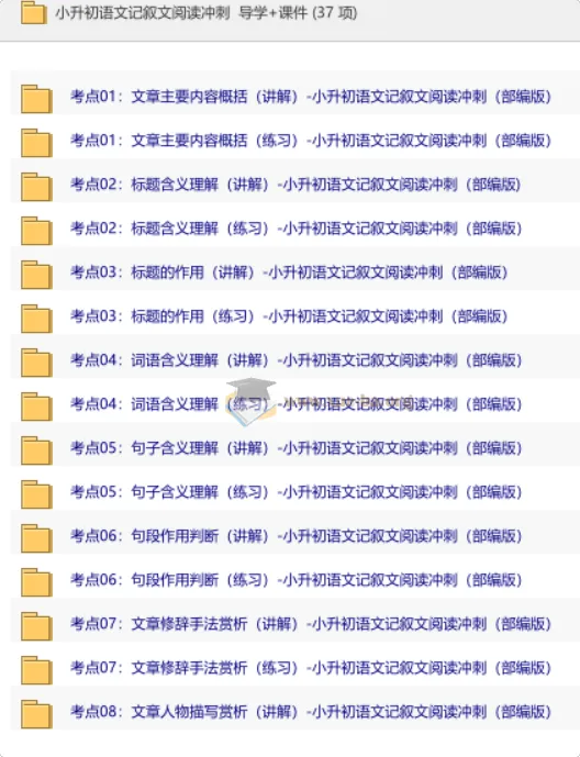 小升初语文记叙文阅读冲刺导学与课件