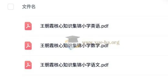 王朝霞小学语文数学英语核心知识集锦
