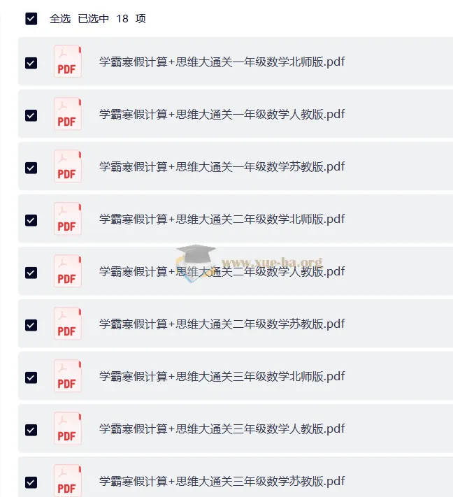 学霸寒假计算+思维大通关 小学数学专项练习