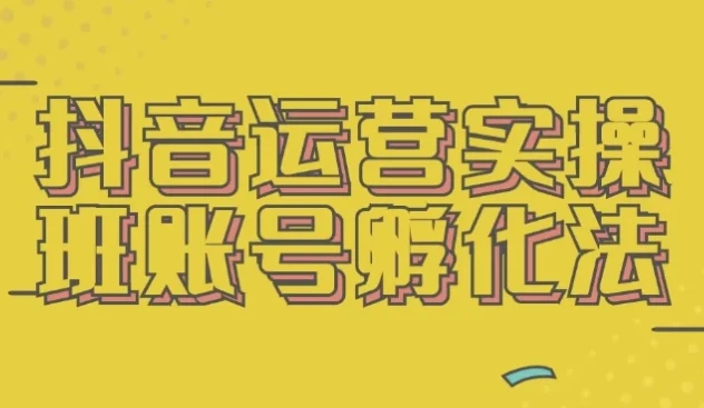 抖音运营实操班：账号孵化全流程实战指南
