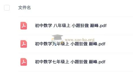小题狂做 巅峰版 数学苏科版 7-9年级上册 全套PDF