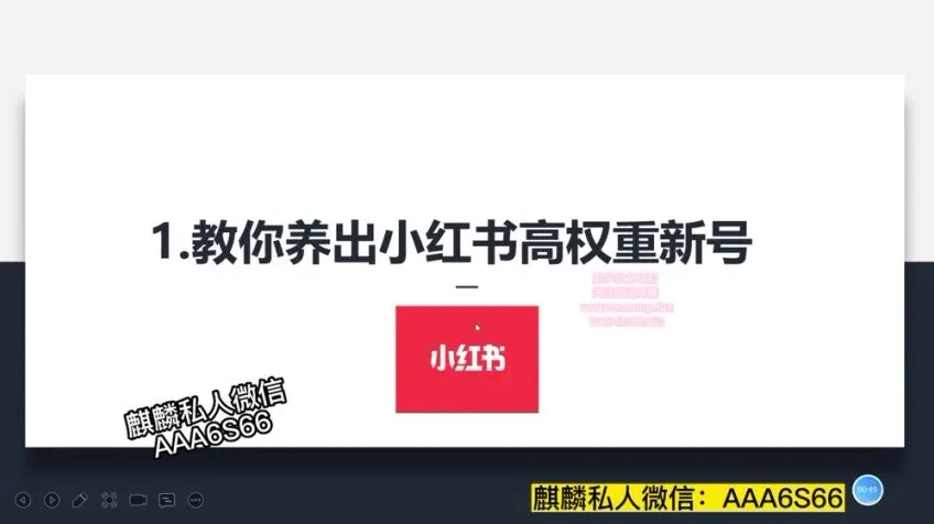 小红书高权重账号养成与精准引流实战课程