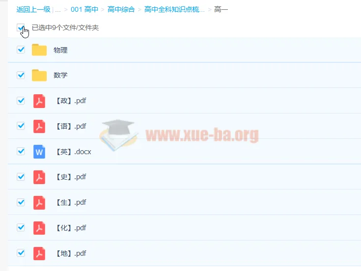 高中全科知识点梳理（分年级汇总）