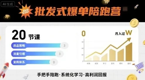 批发式爆单陪跑营：20节实战课拆解私域成交与社群运营全流程