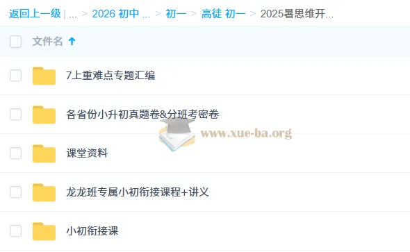 初中数学 2025暑思维开发7阶1期 小初衔接与七年级专题精讲