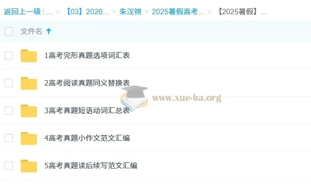 2026届高三高考英语 朱汉祺 暑假班 一轮复习精讲
