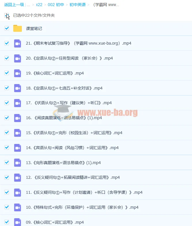王凯皎 2018秋 初三中考英语尖端培优4班 21讲完整课程（含课堂笔记）
