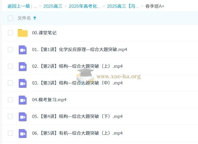 2025高三高考化学冯琳琳全年班合集(暑假/秋季/寒假/春季)