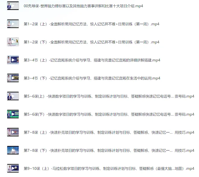 世界记忆大师考证班：3个月系统训练，打造你的最强大脑
