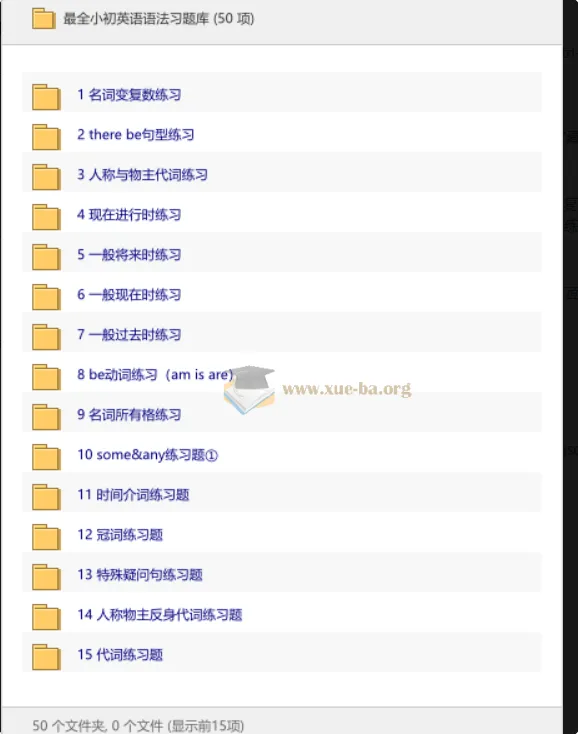 小初英语语法专项练习题库（含答案解析）