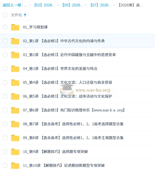 2026高二历史寒假系统班 刘莹莹 选择性必修3精讲与高考题型突破