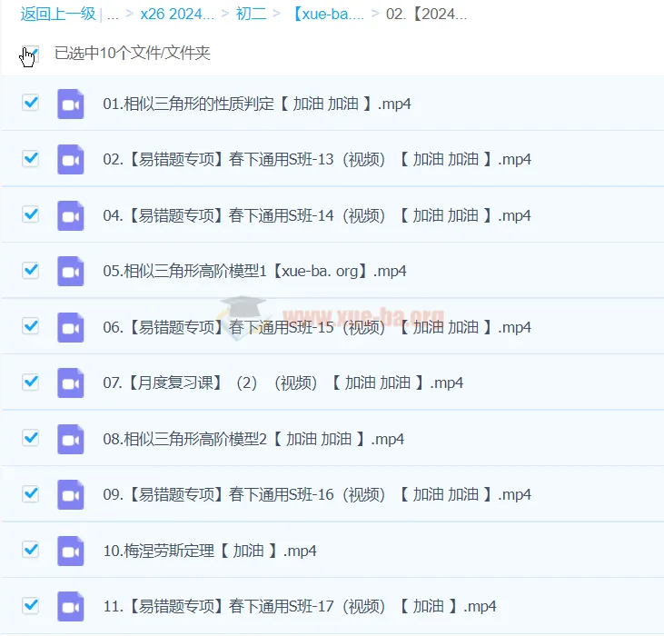 初二数学人教S班春季课程 刘岩主讲 相似三角形与易错题专项
