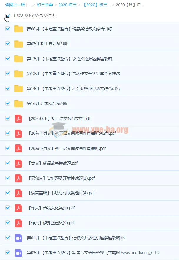 2020秋季初三语文阅读写作 魏桂双中考重点整合课程